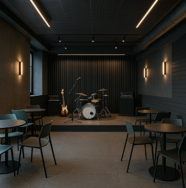 Diseño interior para espacios musicales
